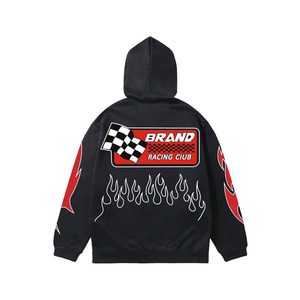 เสื้อฮู้ดดี้สตรีทแวร์โอเวอร์ไซส์พิมพ์ลายซับลิเมชั่นสไตล์ Y2K สำหรับฤดูร้อน ผลิตตามแบบ OEM สำหรับผู้ชายและผู้หญิง ผ้าฝ้าย พิมพ์ลายกราฟิก - Product Image 2