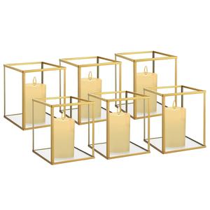 Windproof Glass Hurricane <b>Candle</b> <b>Holder</b> Gleaming Golden Pillar <b>Candle</b> Stand for Indoor <b>Outdoor</b> Decoration - Product Image 1