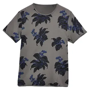 Latest design fashionable acid wash bird all over silk screen printed men's t shirt clothing wholesales Bangladesh