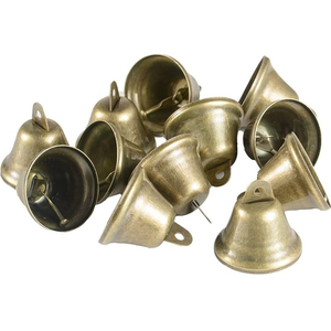 Cloche ronde artisanale en laiton massif de qualité supérieure, petite, pour décoration de Noël, à suspendre au mur, très vendue - Product Image 1