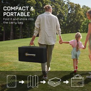 Tappeto esterno da giardino portatile 8x10 con catena reversibile in bianco e nero con borsa per il trasporto per il campeggio RV - Product Image 4
