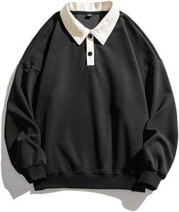 Sudadera Deportiva Personalizada, Transpirable, de Gran Tamaño, de Algodón y Poliéster, con Combinación de Colores, 320 g/m², Tejido Estampado, Manga Larga, para Hombre, Estilo Rugby - Product Image 2