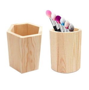 Acacia Wood Pen Holder Makeup <b>Brush</b> Holder Wholesale Multi-Purpose Hexagon Shape Color Pencil Holder - Product Image 1