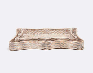 Elegante Juego de Bandejas Cuadradas de Mimbre, Bandeja Decorativa de Mimbre Natural, Duradera, Ecológica, Ligera, Elegante Organizador para el Hogar - Product Image 4