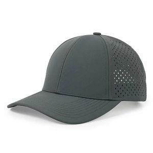 Casquette de baseball en maille à visière incurvée, 8 couleurs, logo personnalisé, séchage rapide, perforations découpées au laser, imperméable, réglable, style snapback, vente en gros - Product Image 3