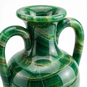 Vase Amphore en Onyx Vert Naturel Fait Main avec Deux Poignées Style Grec Classique Vase en Pierre Vente en Gros Vase Personnalisé avec Logo Marbre Sculpté - Product Image 3