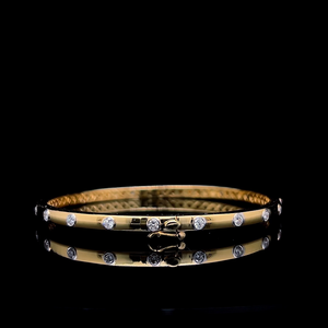 Bezel Set Round Cut Lab Grown Diamond Openable Bangle 925 Sterling <b>Silver</b> 10K 14K 18K Solid Gold Fine Jewelry Womens <b>Cuff</b> Direct - Product Image 5