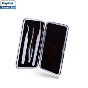 แหนบต่อขนตาทำจากสแตนเลสพร้อมปลายไฟเบอร์ปรับแต่งฉลากได้ตามต้องการ - Product Image 2