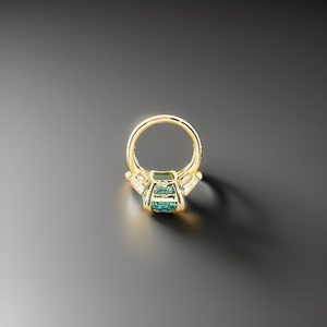 Bague en argent sterling 925 plaqué or 14 carats avec saphir blanc certifié IGI, bijoux faits à la main pour femmes, pour les occasions de fête - Product Image 2