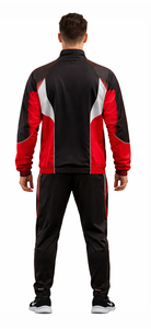 Conjunto Deportivo Personalizado para Hombre, Estilo Nuevo, Chaqueta con Cremallera Roja y Negra, Pantalones Jogger, Ropa Deportiva para Gimnasio, Running y Entrenamiento, con Logotipo Personalizado - Product Image 3