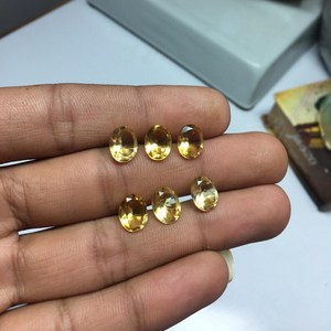 Citrino natural de corte ovalado, parte trasera puntiaguda, pulido, piedras preciosas sueltas para la fabricación de joyas, suministro al por mayor. - Product Image 4
