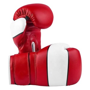 Gants de boxe pour enfants, rouge et blanc, mitaines d'entraînement professionnelles pour arts martiaux, gants de frappe en cuir réglables avec boucle auto-agrippante - Product Image 4
