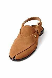 New Design LEATHER STUDIO Peshawari Chappal Sandals Rubber+Leather Handmade Light Weight Peep Toe Cross-Strap Buckle Strap All - Product Image 3