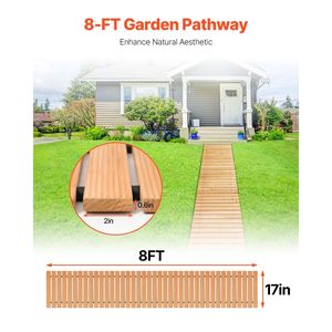 Passerella da Giardino in Legno di Cedro Antiscivolo, Lunga 2,4 m e Larga 43 cm, con Filo Metallico, per Esterni, Arredamento Esterno Stagionale - Product Image 3