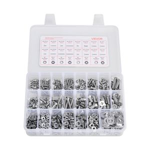 720 Pcs Imperial Machine <b>Screws</b> <b>Flat</b> Washers Stainless Steel 6-328-3210-241/4-20 Furniture Bolts Nuts Assortment Kit 720 Bolts - Product Image 1