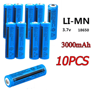 10pcs 18650 <b>3.7V</b> <b>3.7V</b> Cylindrical Lithium Ion Rechargeable 18650 Li Ion <b>Batteries</b> for Torch Headlight - Product Image 1