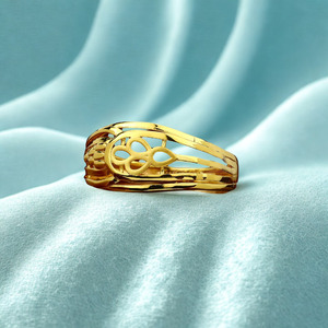 Anillo de Oro de 22K de Diseño |   Patrón Hueco Moderno con Banda Multicapa |   Perfecto para Regalos, Bodas y Uso Diario - Product Image 3