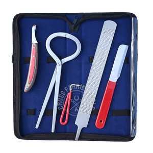 Kit de herramientas de herrador para el cuidado de pezuñas de caballo con cuchillo para abcesos, probador de pezuñas, escofina de acabado de doble cara, cuchillo para talones y herramienta de recogida - Product Image 1