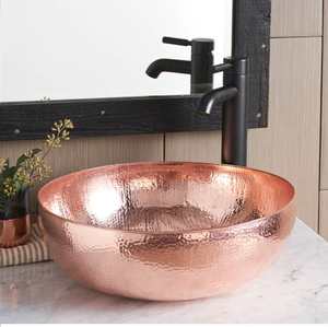 Évier de cuisine double à double bac en cuivre martelé antique foncé, disponible à prix de gros. - Product Image 3