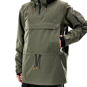 Chaqueta de Esquí con Capucha para Hombre, Impermeable, Transpirable, con Aislamiento Sintético, Cierre de Cremallera, Color Verde Oliva, Ropa para Exteriores - Product Image 4