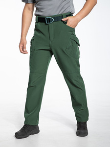 Winter Lightweight Canvas Thermal Soft shell Pants Fit Fleece Lined <b>Waterproof</b> Windproof Pants Outdoor Safari Style - Product Image 4