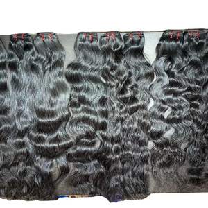 Extensiones de cabello sin procesar de doble trama alineadas con cutículas de un solo donante humano indio crudo de onda Natural de alta calidad - Product Image 4