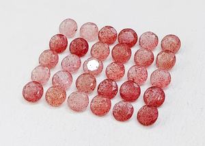 ควอตซ์สตรอเบอร์รี่ธรรมชาติทรงกลมเจียระไน ขนาด 7*7 มม. 10*10 มม. อัญมณีธรรมชาติ 100% สำหรับทำเครื่องประดับ ราคาขายส่ง - Product Image 4