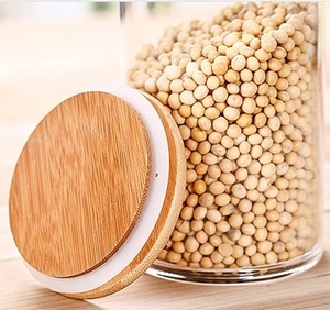 Pot de conservation en verre borosilicate en gros avec couvercle en bois, récipient de cuisine hermétique, pot en verre résistant à la chaleur pour le stockage des aliments - Product Image 2