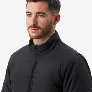 Customizable Stand Collar Patchwork Puffer <b>Jackets</b> for <b>Men</b> Winter Casual Embroidered Zipper Front - Product Image 6