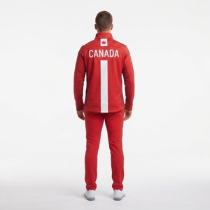 Veste Softshell Personnalisée Haut de Gamme pour le Curling, Style Équipe Canada, Coupe Ajustée, Vêtement d'Extérieur Olympique pour Femme, Fabricant OEM de Produits Sportifs - Product Image 2