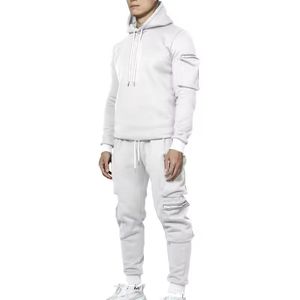 Streetwear <b>Men</b> <b>Pullover</b> Running Heavy Weight Tracksuit Fleece Vintage Hoodie and Jogging Set - Product Image 2