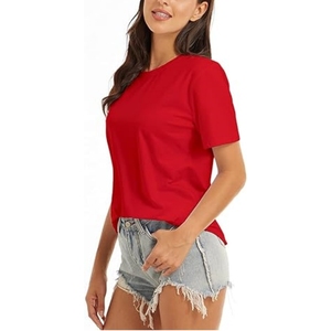 Camiseta informal de manga corta con cuello redondo y color liso para mujer |   Camiseta Básica Suave y Transpirable para Uso Diario XS - Product Image 6