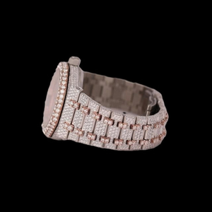 Reloj de Cuarzo con Moissanita para Mujer, Caja de Acero Inoxidable, Movimiento Analógico ETA, Correa de Acero Inoxidable, Cierre de Mariposa, Elegante y Lujoso, Resistente al Agua 5BAR - Product Image 2