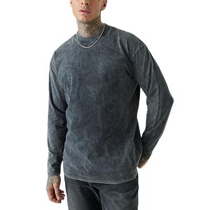 Camisas de Manga Larga para Hombre de Alta Calidad, 100% Algodón, Lavado Ácido, Ajustadas, Transpirables, al por Mayor, OEM - Product Image 3