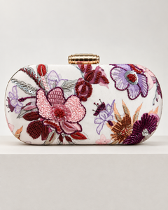 Pochette de Soirée en Tissu de Coton Perlé Floral pour Femme, Sac à Main en Velours Fait Main avec Fermeture à Poussoir, Idéal pour Fêtes et Mariages, Cadeau Parfait - Product Image 1