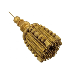 Flecos de Borlas Doradas Hechas a Mano con Hilo Metálico, Diseño de Alta Calidad, Borlas Doradas Duraderas para Decoración Textil del Hogar - Product Image 4