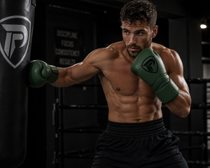 Dumela International Professional Portable Matte Green <b>Boxing</b> Gloves Genuine Leather Customized Packaging High Quality Training - Product Image 3