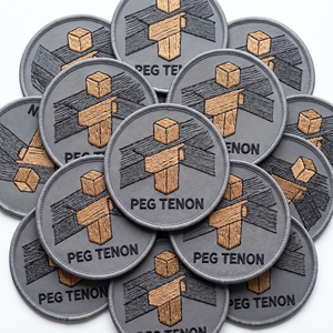 Round <b>Peg</b> Tenon Woodworking Joint Embroidery Patch Custom Bulk Manufacturer - Product Image 1