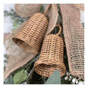 เครื่องประดับระฆังหวายธรรมชาติสไตล์เรียบง่ายสำหรับตกแต่งต้นคริสต์มาส - Product Image 1