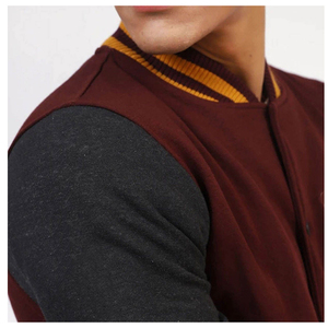 Custom Logo Geometric Men's Varsity Jacket Stand Collar Canvas Streetwear <b>Coat</b> with OEM Service - Product Image 5