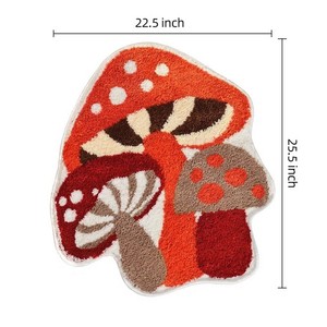 Novelty Mushroom Shape Chenille Bath <b>Mat</b> Hand Tufted Thick Non-Slip Rubber Backing for Home Use - Product Image 6