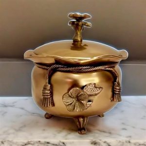 Handcrafted Pure Brass <b>Storage</b> <b>Container</b> with Decorative Lid Design for Kitchen Use At Wholesale Price By - Product Image 5