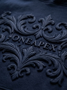 Sudadera con Capucha ONEAPEX para Hombre, Azul Oscuro, con Estampado en Relieve, Estilo Oversize, de Algodón Grueso, Informal - Product Image 4