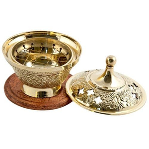 Antique Brass Incense <b>Burner</b> With Intricate Floral Design Chinese Style Religious Use All-Season Decorative Piece - Product Image 4