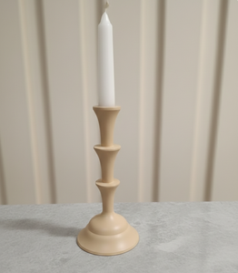 Porte-bougie moderne minimaliste à 3 niveaux en métal beige, centre de table décoratif pour la maison, décoration de mariage, accent de salon - Product Image 6