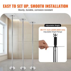 Kit Profesional Portátil y Desmontable de Barra de Baile de Acero Inoxidable de Alta Resistencia de 45 mm, Equipo de Fitness Giratorio y Estático con Hei - Product Image 5