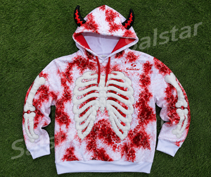 Sweat à capuche graphique noir personnalisé avec impression par sublimation intégrale, idéal pour les fêtes d'Halloween – Fournisseur - Product Image 6