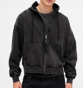 Sudaderas con Capucha para Hombre, Personalizadas con Logotipo Serigrafiado, Estilo Urbano, Hombros Caídos, Felpa Francesa Gruesa, Sudadera Lisa - Product Image 2