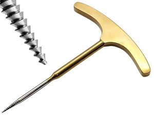 Extracteur de vis chirurgical dentaire manuel à poignée en T argenté, instrument de classe II - Product Image 1