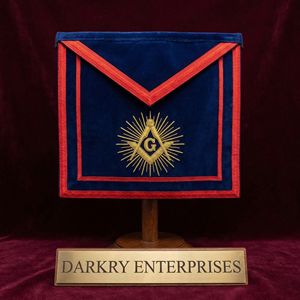 Tablier maçonnique noir personnalisé, brodé argenté, avec symboles des Piliers, pour frères artisans, fournitures de loge maçonnique, fait main - Product Image 3